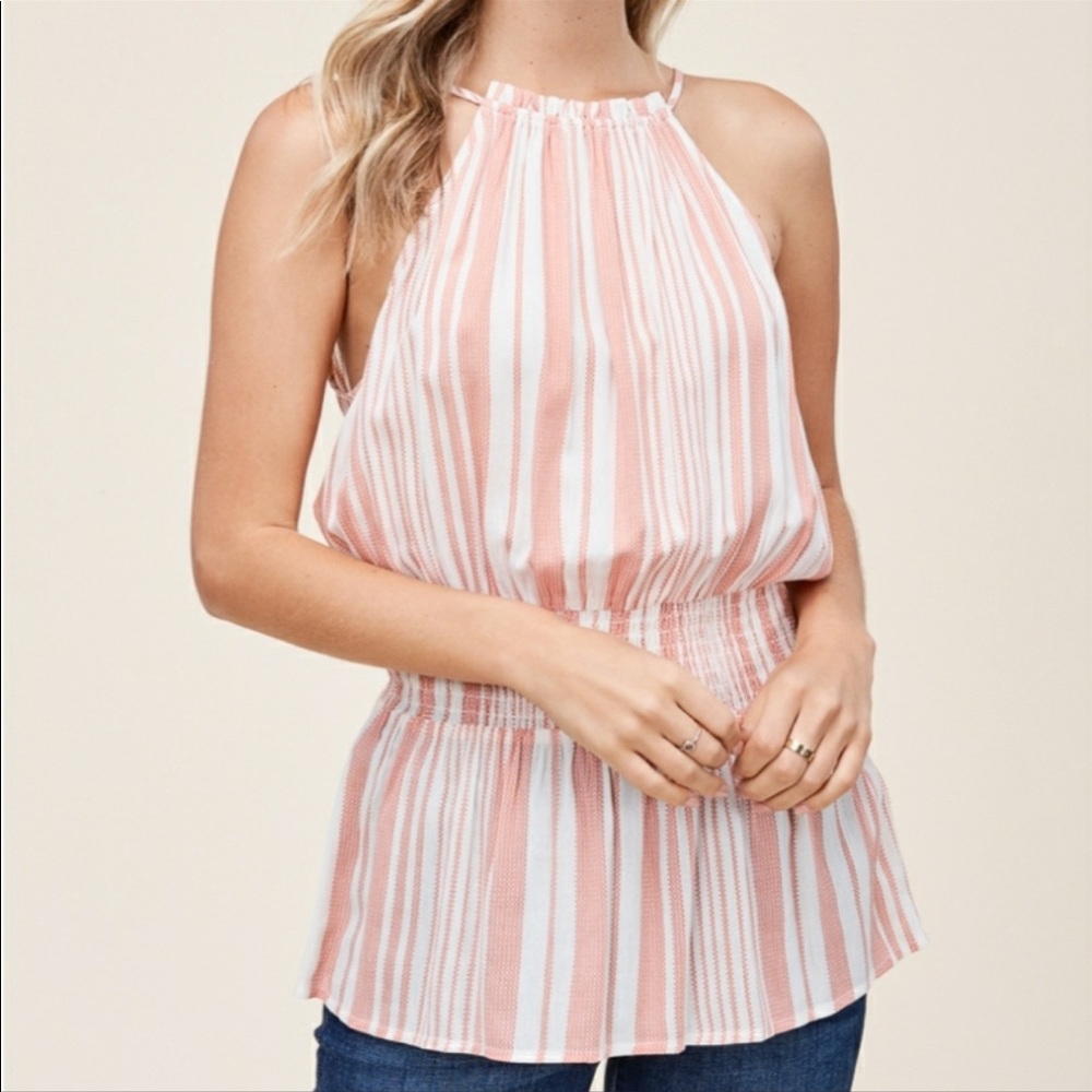 Halter Peplum Tank Top